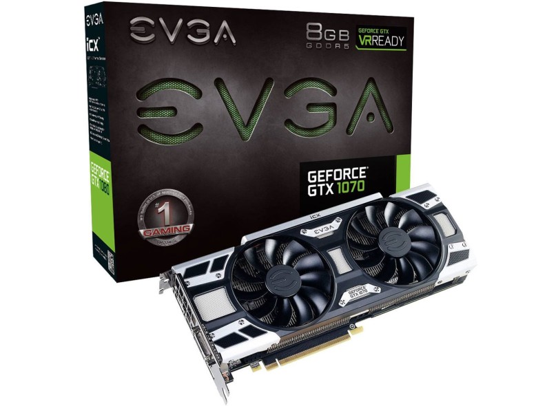 Placa de Video NVIDIA GeForce GTX 1070 8 GB GDDR5 256 Bits EVGA 08G-P4-6571-KR