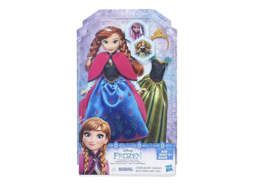 Boneca Frozen Anna Vestidos Reais Hasbro com o Melhor Preço é no Zoom