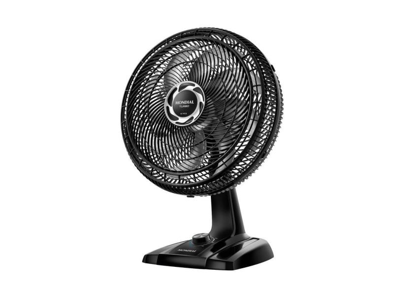 Ventilador De Mesa Mondial Turbo 8 Pás 140W 40cm Preto E Prata NVT-40-8P-B 220V