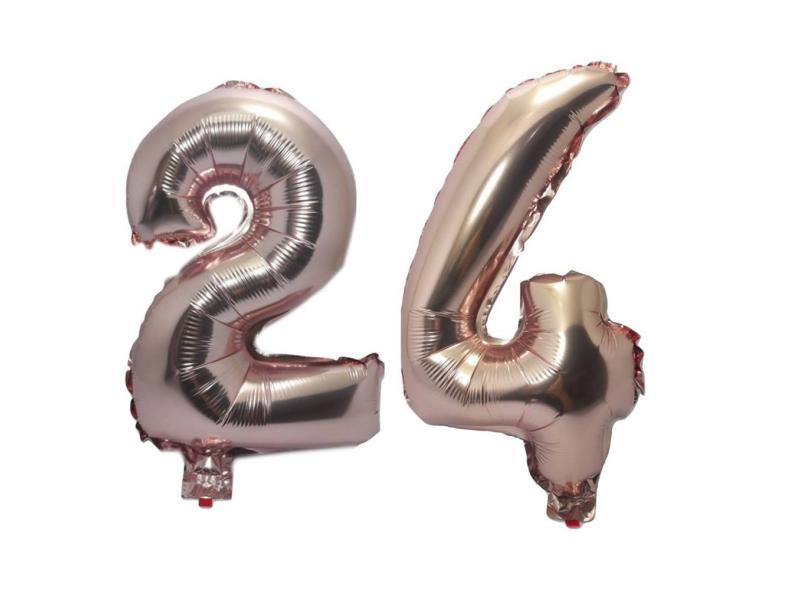 Balão Rose Gold Número 24 Gigante Festas Decoração 75 Cm com o Melhor ...