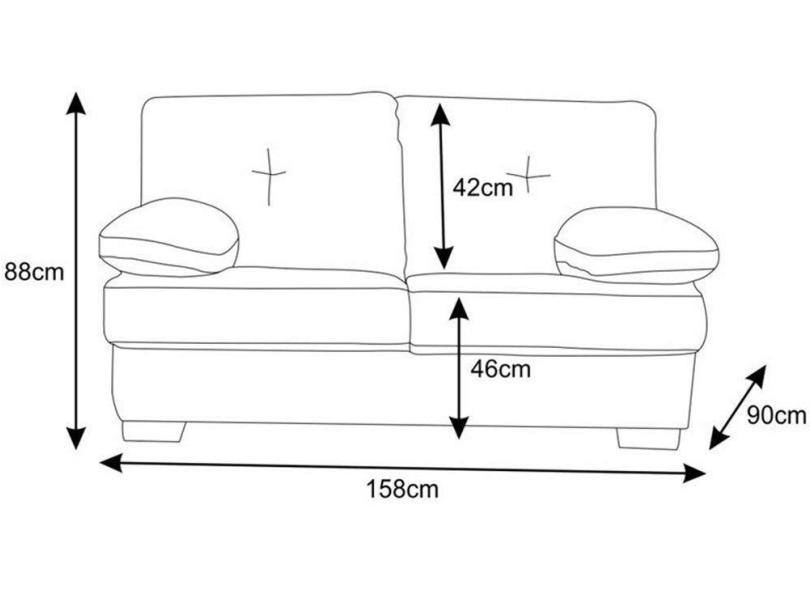 Sofá 2 lugares Couro Fresno Mempra