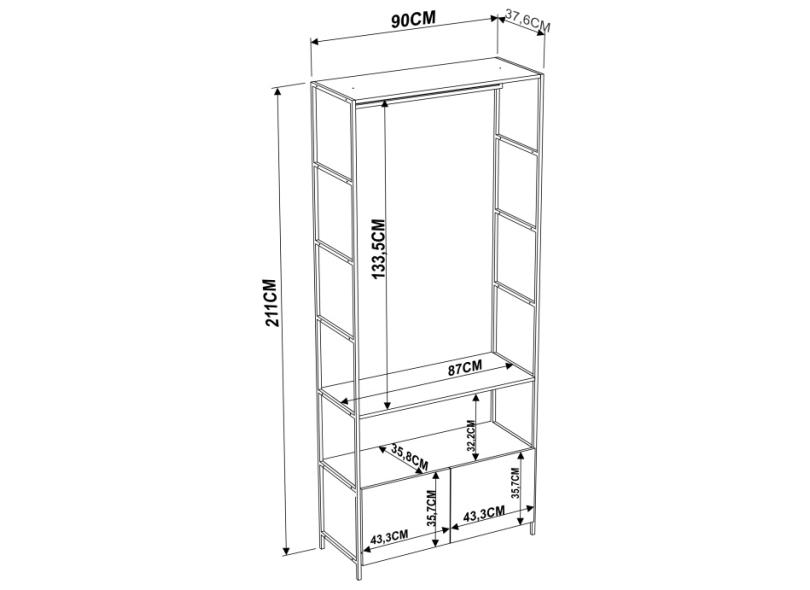 Guarda-Roupa Closet 2 Gavetas 27812 Artesano