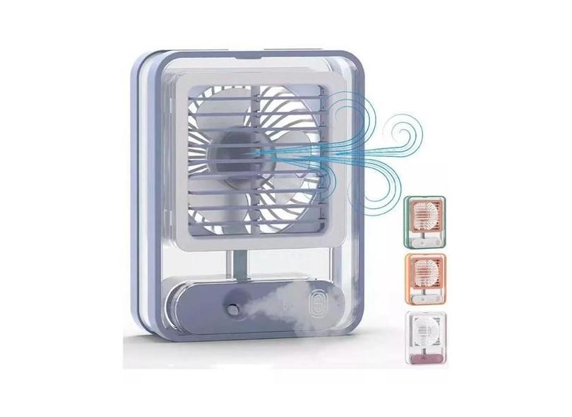 Mini Ventilador Umidificador Led Recarregável De Mesa - Desktop