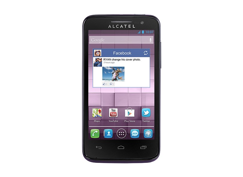 Smartphone Alcatel M'Pop Câmera 5,0 MP 2 Chips 4GB Android 4.1 (Jelly Bean) 3G Wi-Fi