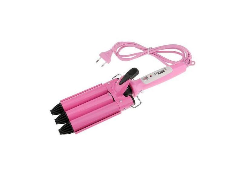 Cacheador Tri-Ondas Rosa 25mm Cerâmica Bivolt Profissional Cabelos - L