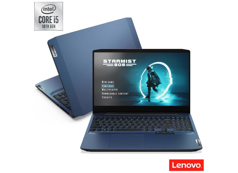 Notebook Gamer Lenovo IdeaPad 3i Intel Core i5 10300H 10ª Geração 8.0 GB de RAM 256.0 GB 15.6 " Full GeForce GTX 1650 Windows 10 82CG0002BR