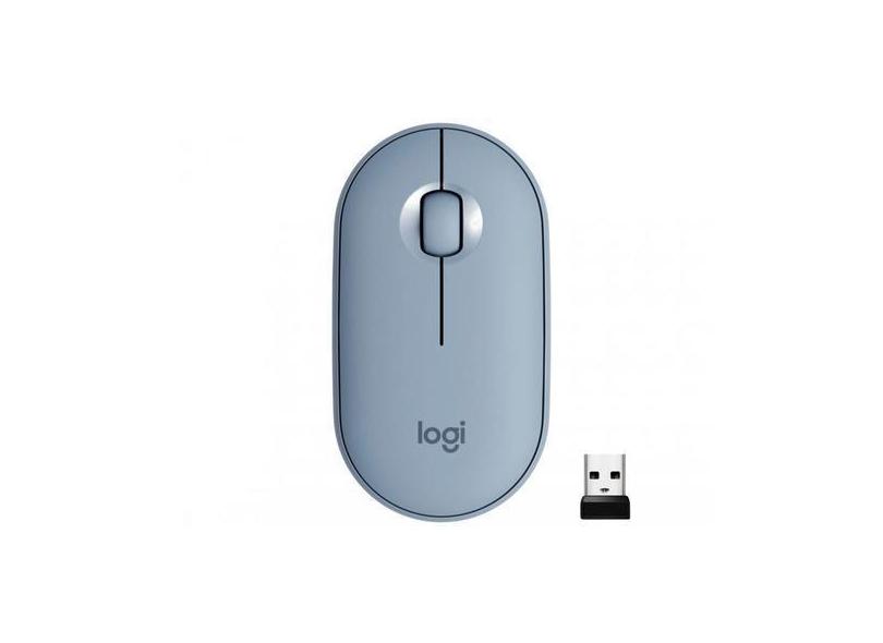 Mouse Sem Fio Logitech Laser 1000Dpi 3 Botões - Pebble M350 Azul