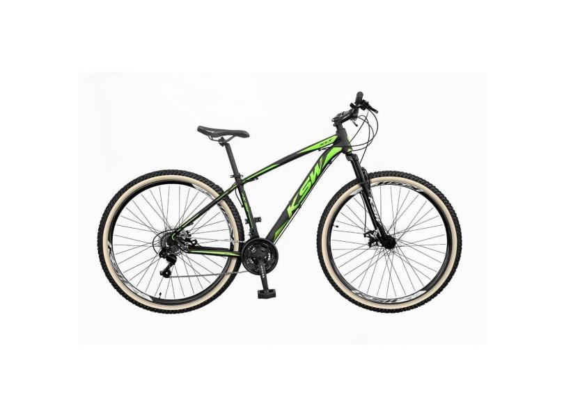 Bicicleta Aro 29 KSW 27v Freio Hidráulico k7 Trava no Guidão-Unissex