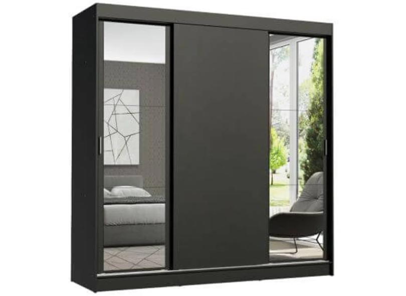 Guarda-Roupa Casal 3 Portas 4 Gavetas com Espelho Reno 2E Madesa