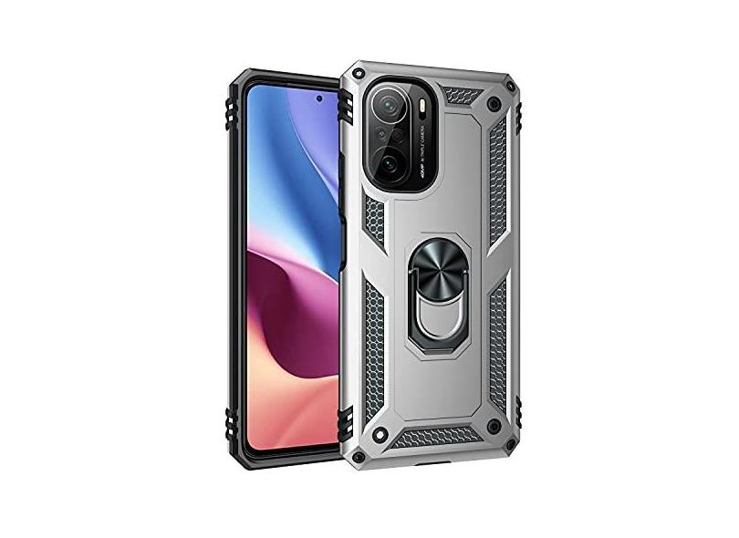 SORAKA Cover Per Xiaomi Poco F2 Pro 5G Con Anello Porta-Smartphone E Piastra Metallica - Custodia TPU Morbida Ultrasottile - 4