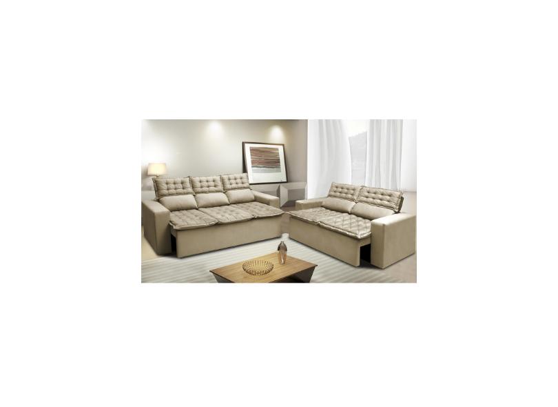 Conjunto 2 e 3 lugares Reclinável Retrátil Slim Cama InBox