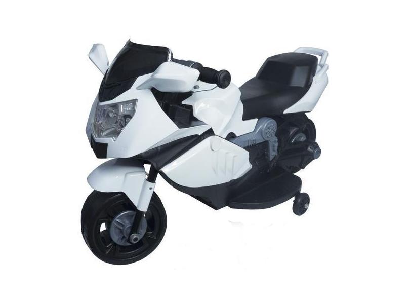 Mini Moto Elétrica Triciclo Criança Infantil Branca Bateria 6V Luz Som