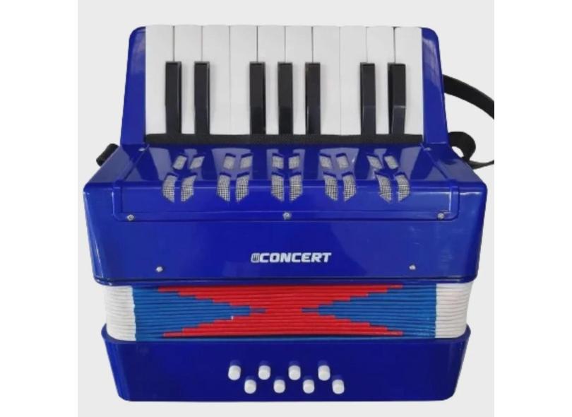 Acordeon Sanfona Concert CA8 Azul CA-8 8 Baixos 17 Teclas