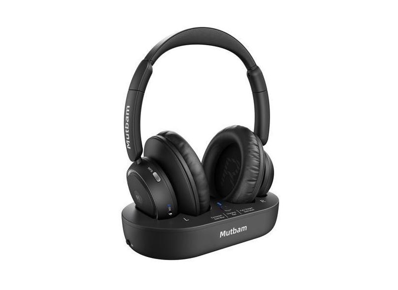 Fones de ouvido sem fio Mutbam para TV com base de transmissor