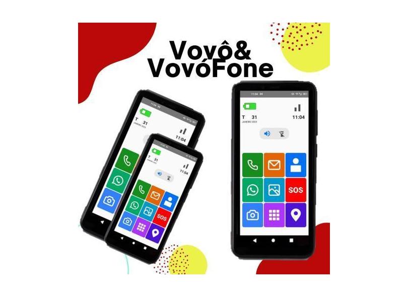 Smartphone vovo&vovofone 64gb tela grande 6.26 botão sos zap - POSITIV