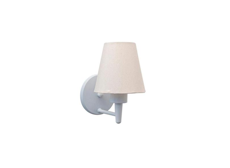Arandela De Parede Cone 14X07Cm Branco E Algodão Crú Bivolt com o ...
