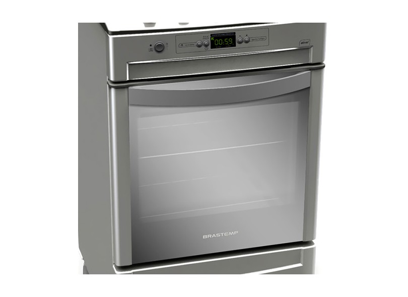 Fogão de Piso Brastemp Ative Timer 4 Bocas Acendimento Automático Acabamento Inox BF750BR