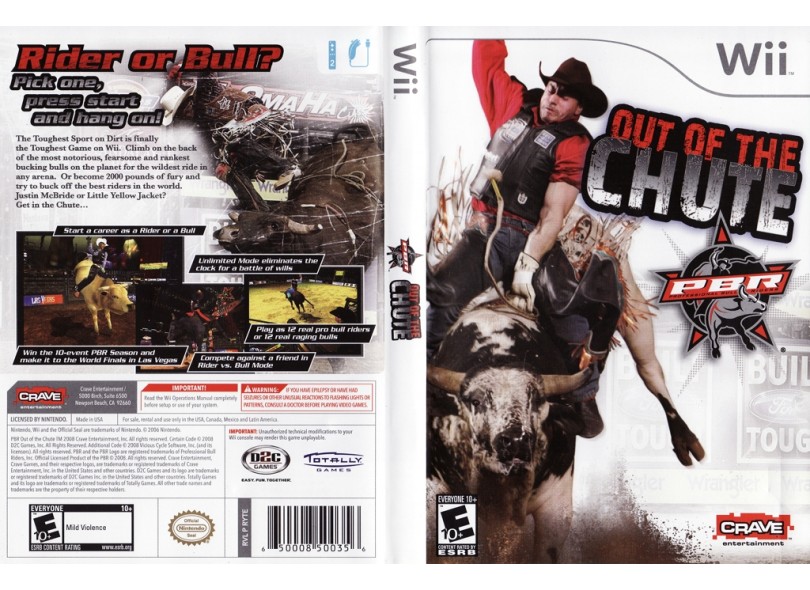 Jogo PBR Out Of The Chute Crave Games Wii