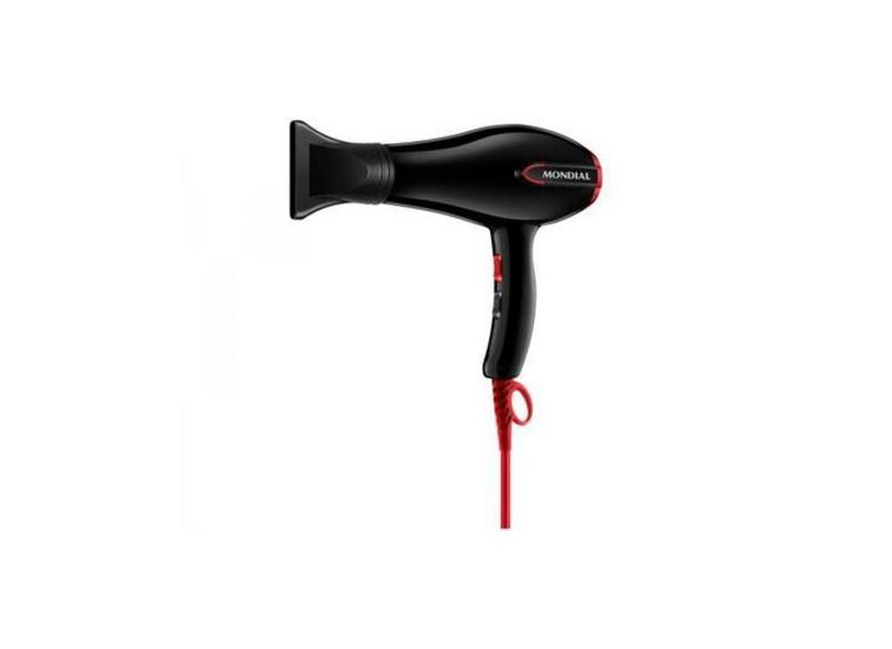 Secador De Cabelo Mondial Turbo Color Red Sc-41 - Preto Vermelho Tourm