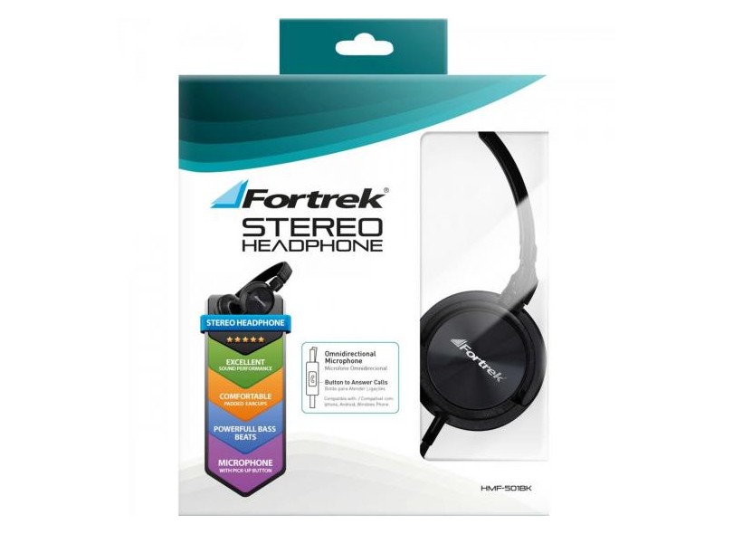 Headphone com Microfone Fortrek HMF-501BK