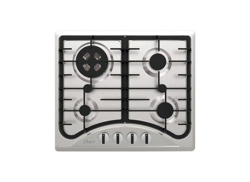 Cooktop A Gas 4 Bocas Inox Semiprofissional 58x51cm - Oster, Inox, 110