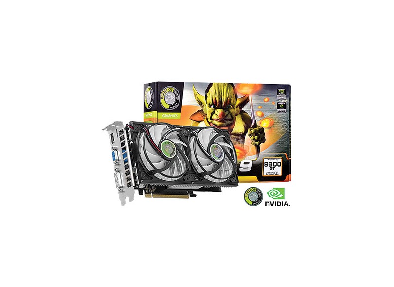 Placa de Video NVIDIA GeForce 9800 GT 1 GB DDR3 256 Bits Point Of View R-VGA150913G-2
