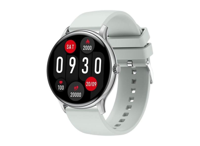 Smartwatch, tela hd, freqüência cardíaca e monitoramento de sono - Cinza-Unissex