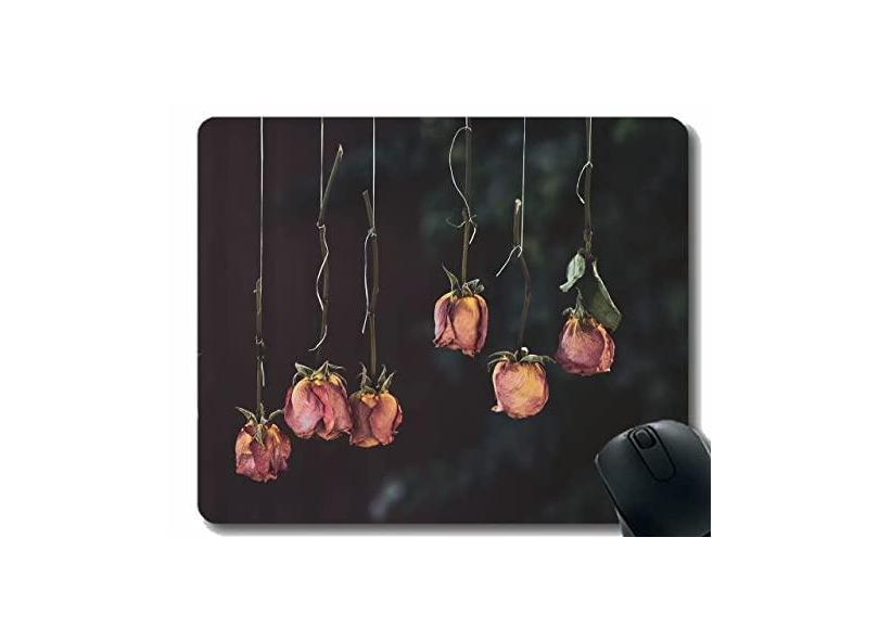 Mouse pad para jogos personalizado, mouse pad seco com rosas e flores