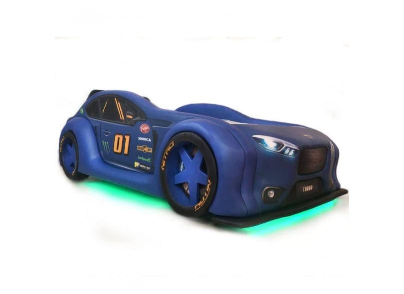 Cama Carro Zmax Racing Solteiro Com Leds E Banco Traseiro Tamanho:solteiro