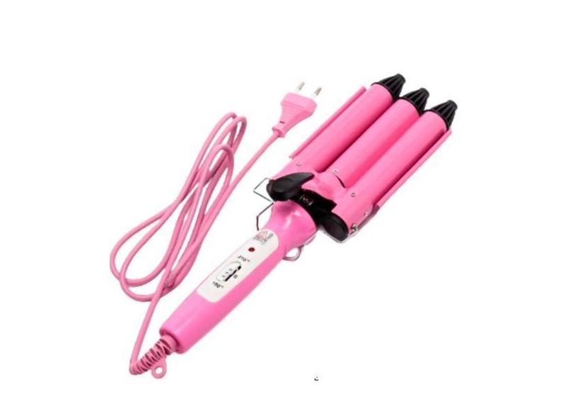 Ondulador Tri-Onda Rosa Bivolt 25mm Profissional Cabelo Perfeito - Des
