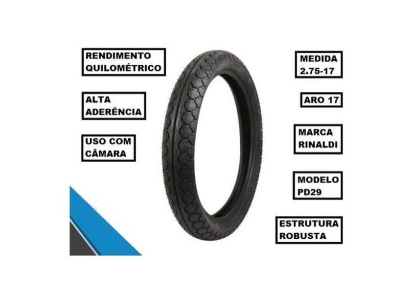 Pneu Rinaldi Traseiro 2.75-17 Pd29 Honda Pop 100