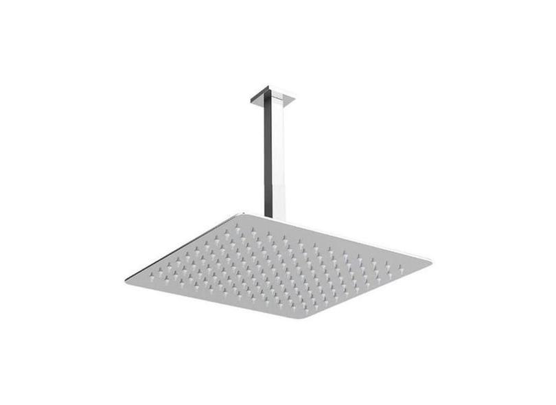 Ducha Chuveiro Slim Quadrado Metal 30X30cm Com Braço De Teto - Modelar