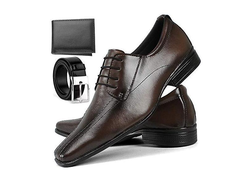 Kit Sapato Social Masculino Cadarço La Faire Marrom com o Melhor Preço é no  Zoom
