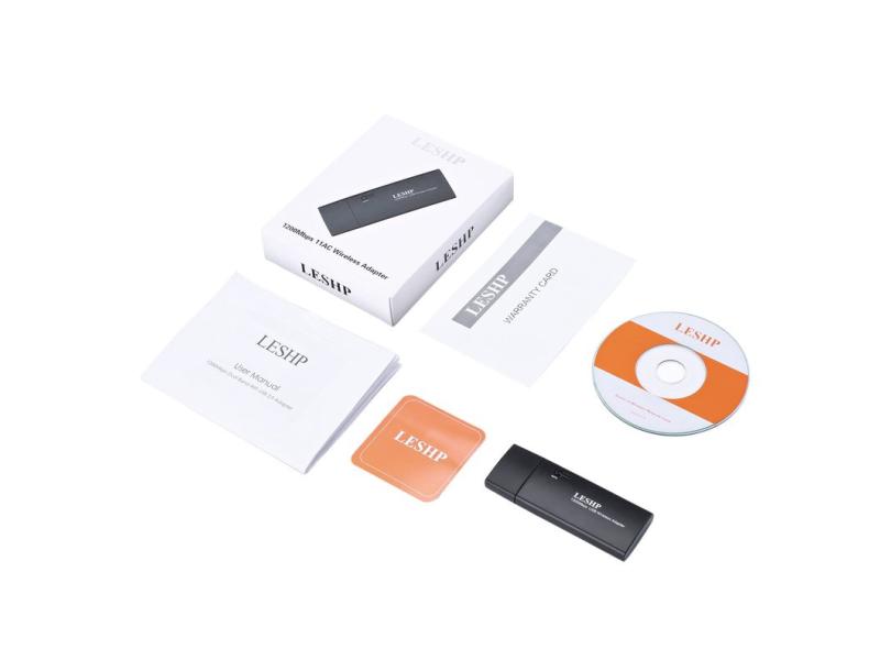 Adaptador de rede Wi-Fi sem fio Leshp 1200Mbps 11Ac Dual Band Usb 3.0 ...