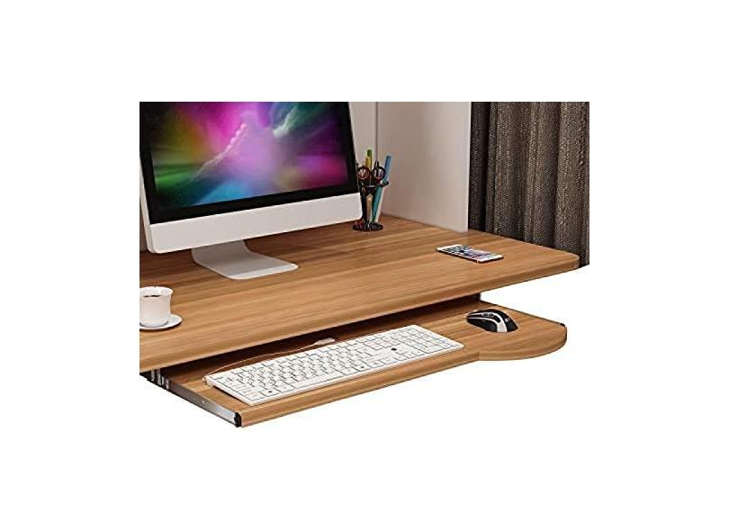 Extensor de mesa - Bandeja de teclado de madeira de 4 cores sob o deslizamento da mesa, prateleira removível do teclado/suporte para teclado e mouses, gaveta do teclado com suporte ajustável