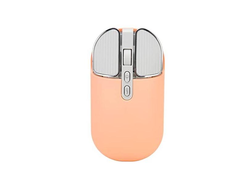 Mouse Sem Fio, Mouse de Computador Portátil, Mouse de Clique Silencioso de Modo Duplo BT5.1 de 2,4 GHz Com DPI Ajustável para Viagens de Escritório Escolar Feminino, Bateria de