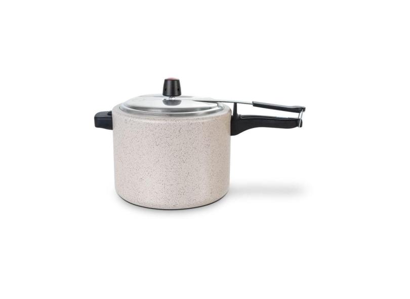 Panela de Pressão 23 cm 7,5 L Revestimento Cerâmico Mineral Resist Cor Vanilla Linha Ceramic Life Vapt Brinox