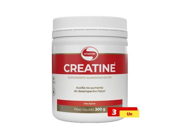 Creatina Monohidratada Creatine Em Pó 3 X 300g Vitafor Com O Melhor