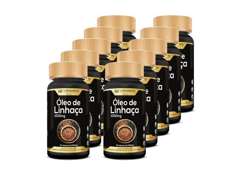 30X Óleo De Linhaça 1450Mg 60Caps Premium Hf Suplements