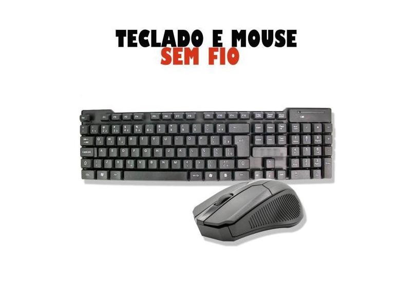 Teclado sem fio + mouse sem fio para computador e notebook - TECLADO E