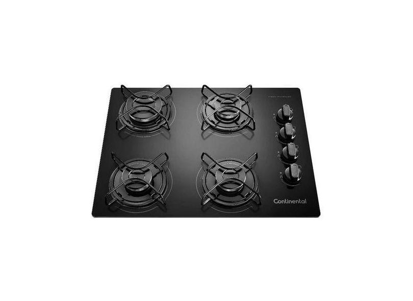 Cooktop À Gás 4 Bocas Continental Kc4gp, Preto, 110V/220V