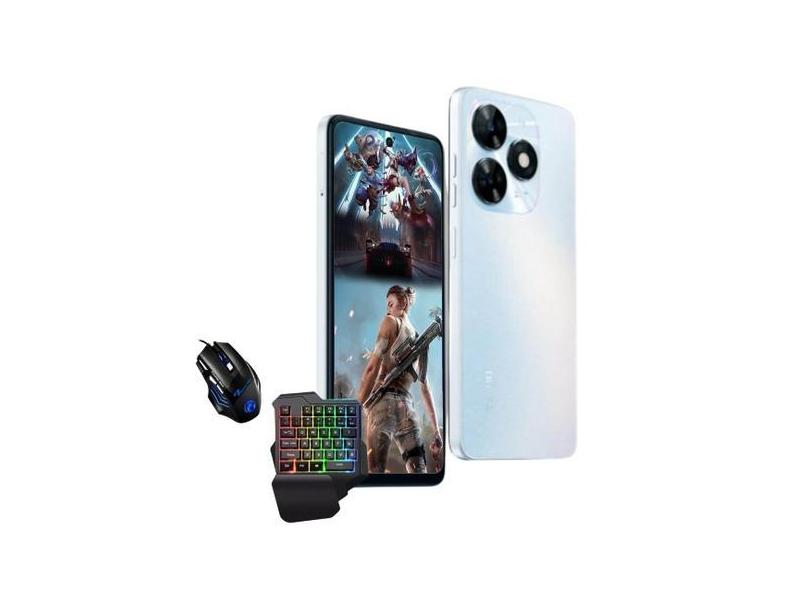 Smartphone Gamer Tecno Spark Go Branco 128GB/4GB RAM  Tela 6.6 IPS - G