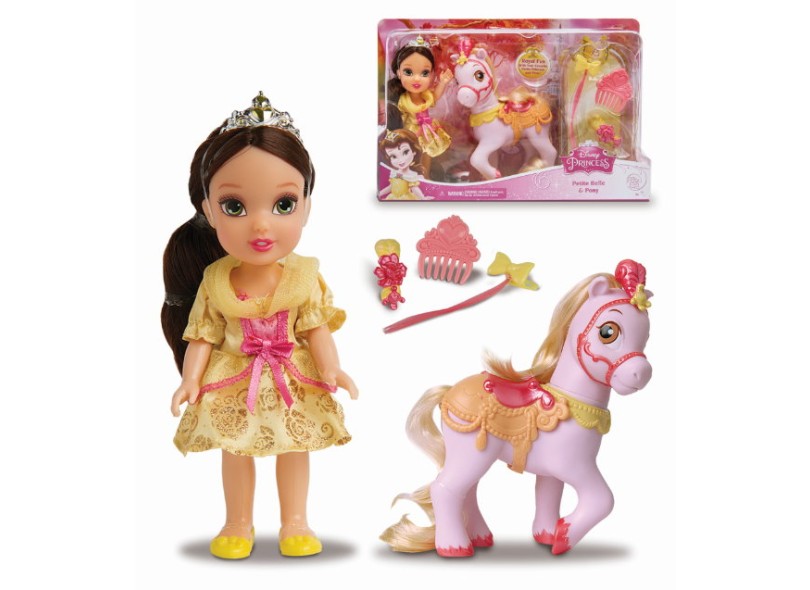 Boneca Princesas Disney Minha Pequena Princesa com Pônei Bela Mimo