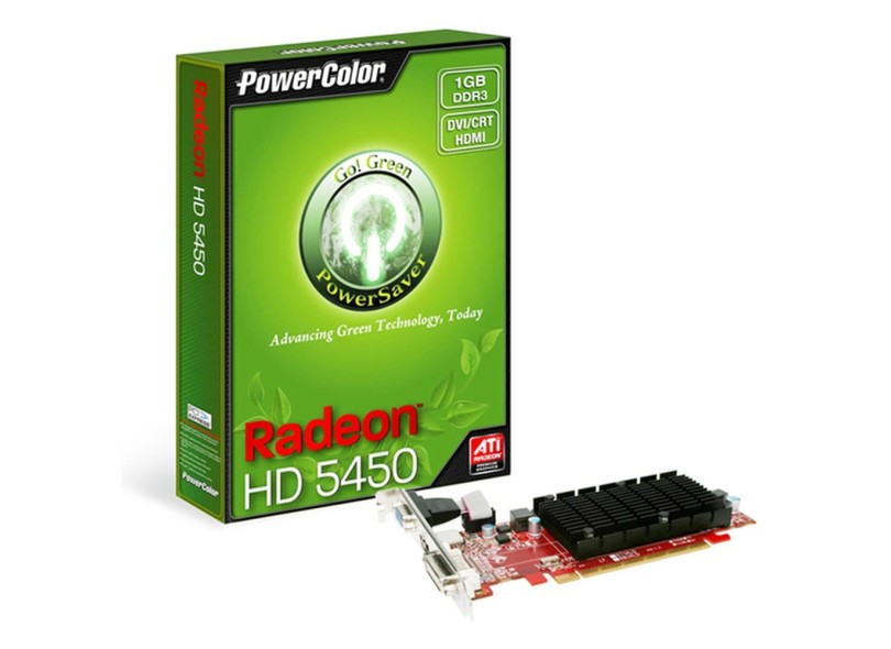 Placa de Video ATI Radeon HD 5450 1 GB DDR3 64 Bits PowerColor AX5450 1GBK3-SHV2