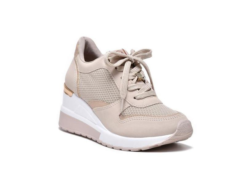 Anabela Bege Tênis Via Marte Tenis Com Salto Anabela Tênis Anabela