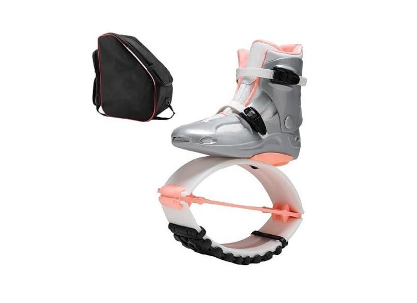 Jumps Shoes Sapatos de salto canguru prata silvere com bolsa de armazenamento - tênis de corrida e salto para treinamento ao ar livre sapatos de fitness ajustáveis ​​lua (Color : Pink Silvere, Size