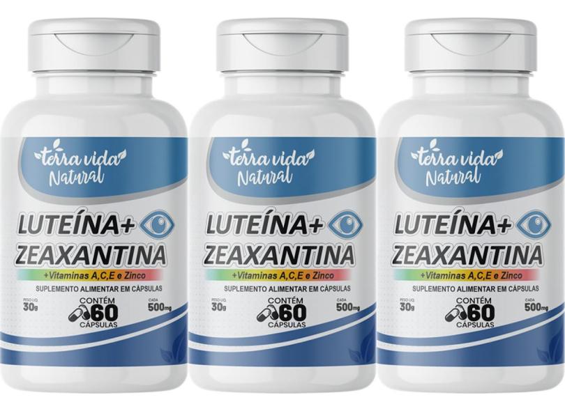 3 LUTEíNA COM ZEAXANTINA E VITAMINAS PARA VISãO Terra Vida Natural 