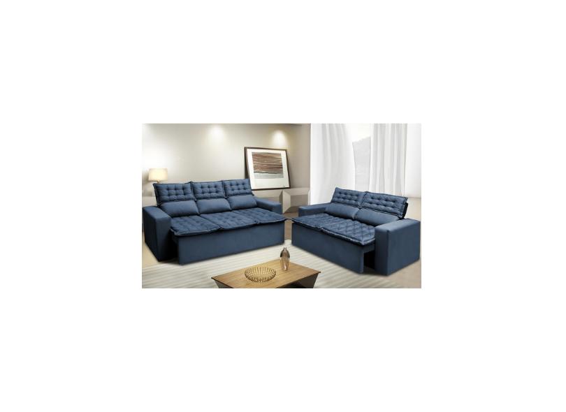 Conjunto 2 e 3 lugares Reclinável Retrátil Slim Cama InBox