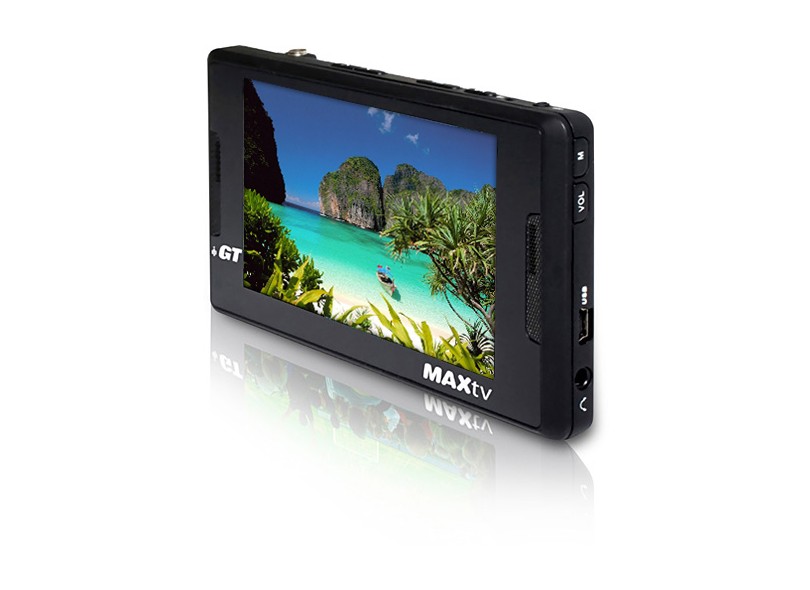 TV Digital Portátil 4,3" Platin GT Sound, MAXTV2GB, Widescreen, Reproduz Músicas, Vídeos e FM, Entrada SD
