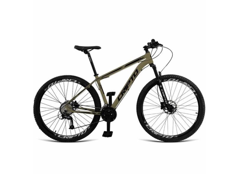 Bicicleta Aro 29 Cripto 21 Marchas Freios Disco C- Suspensão - 19&quot; Verde Militar-preto